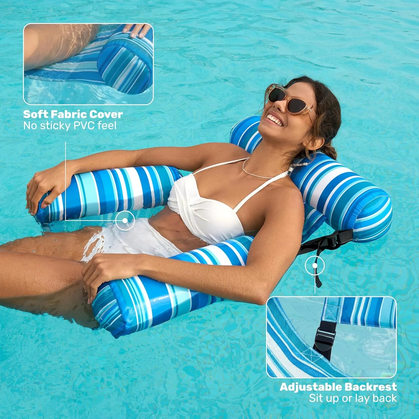 2-Pack Inflatable Pool Chairs - Premium Fabric & Cool Mesh πβοΈ