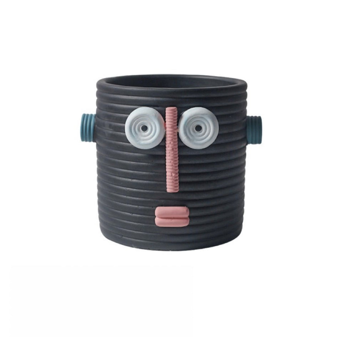 Dummy Robot Plant Flower Pot, Handmade Indoor / Outdoor Whimsical Ceramic Pots