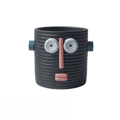 Dummy Robot Plant Flower Pot, Handmade Indoor / Outdoor Whimsical Ceramic Pots