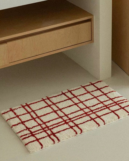 Ultra Soft Minimalist Nordic Stripe Bath Rug, Absorbent, Anti-slippery Mat
